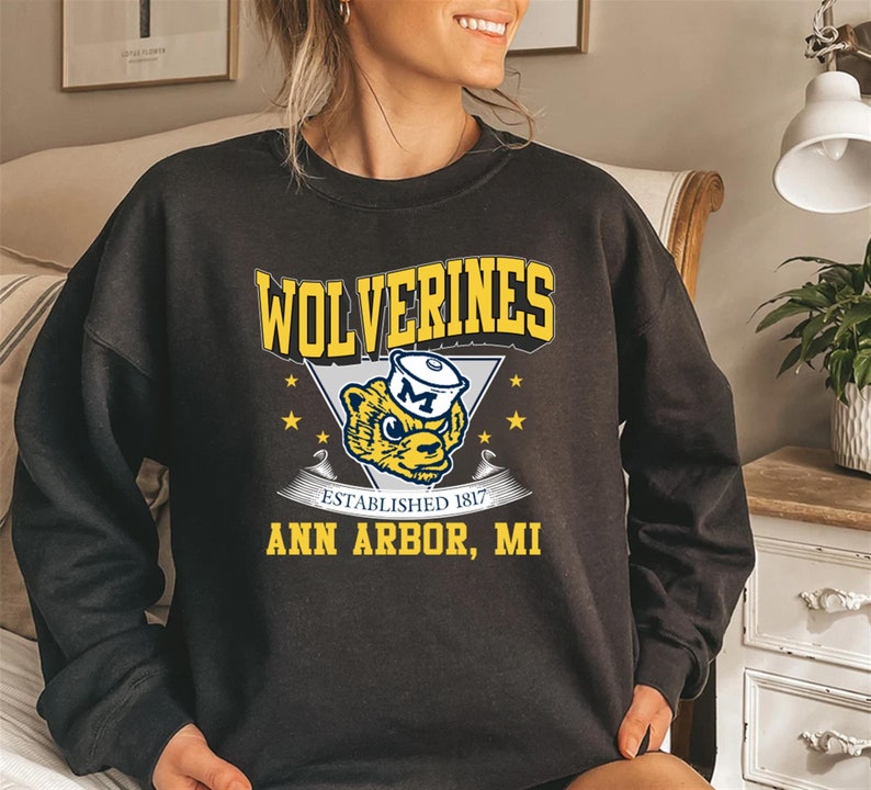 Vintage 90S University Of Michigan Wolverines Crewneck Sweatshirt Or Hoodie Shirt, Retro U Of M Apparel Gift