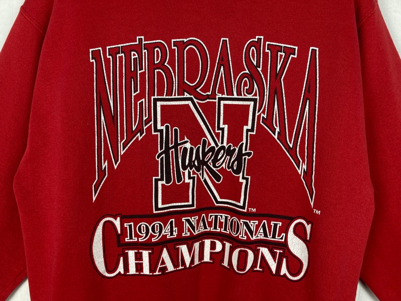 Vintage 90S University Of Nebraska Huskers Football 1994 National Champions Pullover Crewneck - Image 2