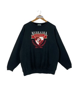 Vintage 90S University Of Nebraska Huskers Football National Champion 1994 - 1995 Print Pullover Crewneck