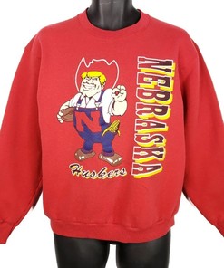 Vintage 90S University Of Nebraska Huskers Football National Champions Pullover Crewneck