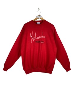 Vintage 90S University Of Nebraska Huskers Football Reprint Pullover Sweatshirt Hoodie All Size