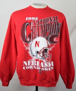 Vintage 90S University Of Nebraska Huskers National Champs Sweatshirt, Ncaa Football Championship Shirt Gifts For Fans