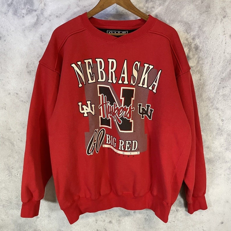 Vintage 90S University Of Nebraska Huskers National Champs Sweatshirt, Nebraska Ncaa Football Gifts