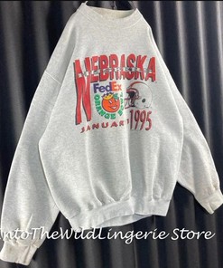 Vintage 90S University Of Nebraska Sweatshirt, Retro Nebraska Football Sweatshirt Hoodie All Size, Us Sport Sweatshirt