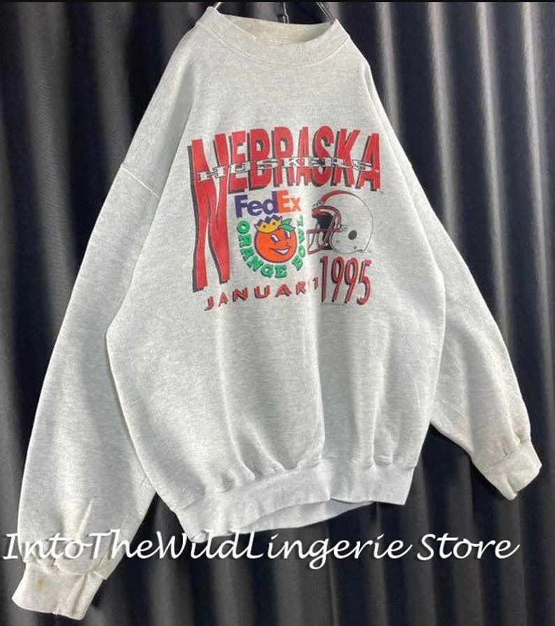 Vintage 90S University Of Nebraska Sweatshirt, Retro Nebraska Football Sweatshirt Hoodie All Size, Us Sport Sweatshirt
