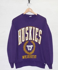 Vintage 90S University Of Washington Huskies Crewneck Sweatshirt Hoodie T-Shirt