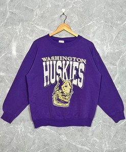 Vintage 90S University Of Washington Huskies Crewneck Sweatshirt Print Logo, Ncaa Washington Shirts