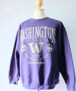 Vintage 90S University Of Washington Huskies Rose Bowl Football Crewneck Sweatshirt T-Shirt