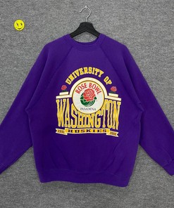 Vintage 90S Washington Huskies Crewneck University Sweater Print Logo