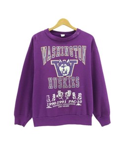 Vintage 90S Washington Huskies Pac-10 Football Champions 100 Years Big Logo Crewneck  Sweatshirt Sportswear