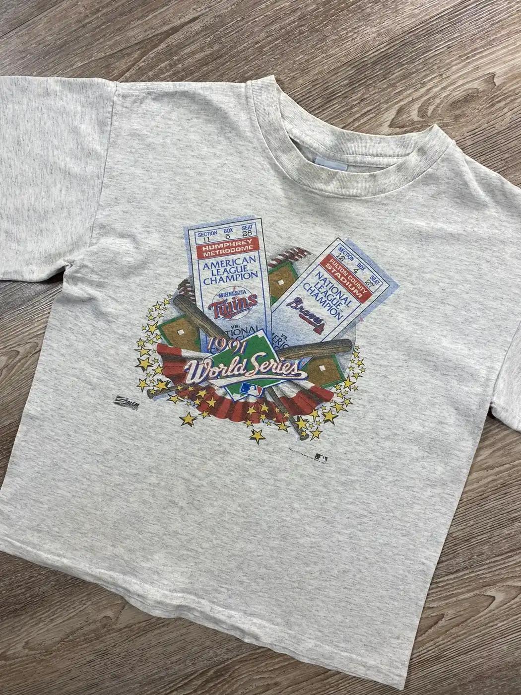 Vintage 90S World Series Mlb Atlanta Braves Vs Minnesota Twins T-Shirt, Hoodie, And Sweatshirt Gift For Fans