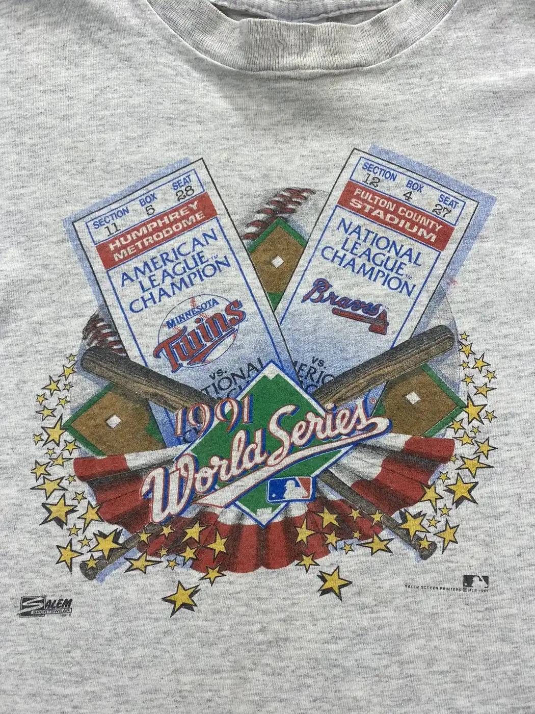 Vintage 90S World Series Mlb Atlanta Braves Vs Minnesota Twins T-Shirt, Hoodie, And Sweatshirt Gift For Fans - Image 2