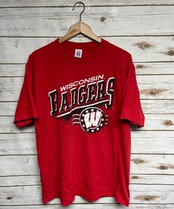 Vintage 90's University of Wisconsin Badgers Logo 7 Shirt Football Basketball Shirt, Hoodie College American Shirt