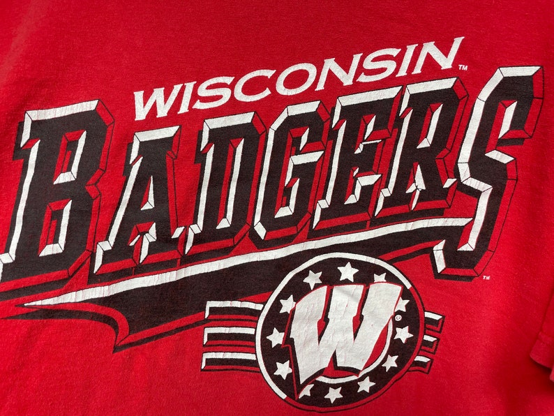 Vintage 90's University of Wisconsin Badgers Logo 7 Shirt Football Basketball Shirt, Hoodie College American Shirt - Image 3