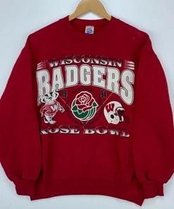 Vintage 90s Wisconsin Badgers Sweatshirt, Hoodie NCAA Gifts for Fans