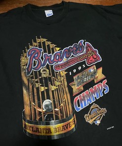 Vintage ‘95 Atlanta Braves Mlb World Series Champs T-Shirt Sweatshirt Pullover Hoodie Reprinted Gift For Atlanta Braves
