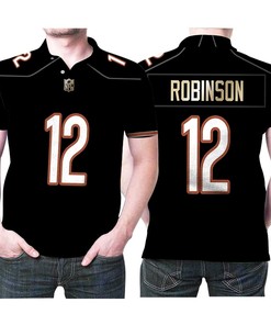 Vintage Allen Robinson #12 NFL American Football Legacy Navy 3d Designed Allover Polo Shirt for Bears Fans