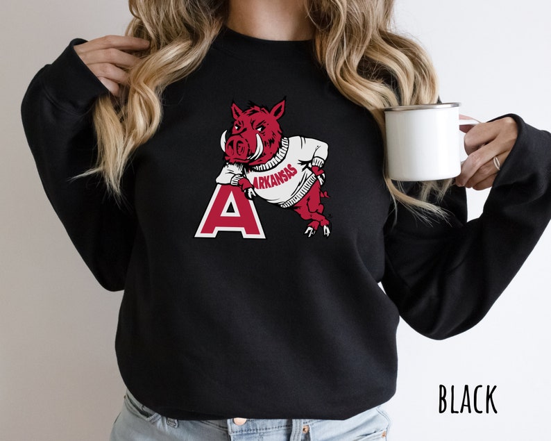 Vintage Arkansas Razorback Sweatshirt, Football Sweater, Crewneck, Woo Pig Shirt - Image 2