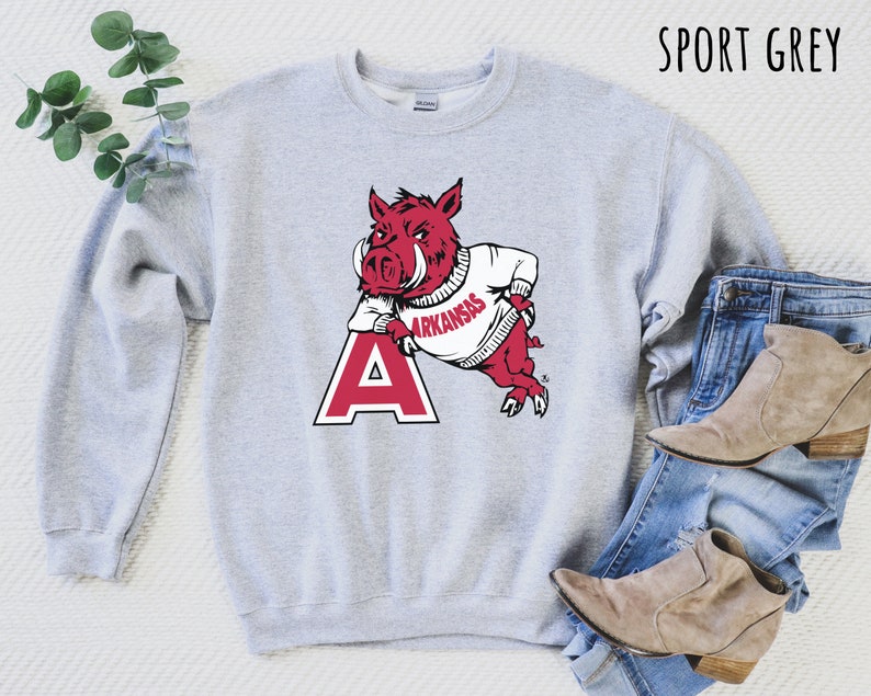 Vintage Arkansas Razorback Sweatshirt, Football Sweater, Crewneck, Woo Pig Shirt - Image 3
