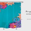 Vintage Blue Flower Shower Curtain, Washable Bathroom Decor with Hooks, Customizable Shower Curtain