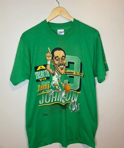 Vintage Boston Celtics Dennis Johnson T-Shirt Sweatshirt Pullover Hoodie Reprinted Full Color Full Size