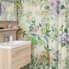 Vintage Botanical Shower Curtain, Floral Tub Backdrop, Retro Bathroom Accessory