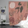 Vintage Botanical Wildflower Peony Fabric Bathroom Curtain Mat, Spring Floral Retro Shower Curtain
