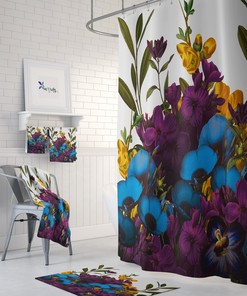 Vintage Bouquet Floral Shower Curtain Set in Different Sizes