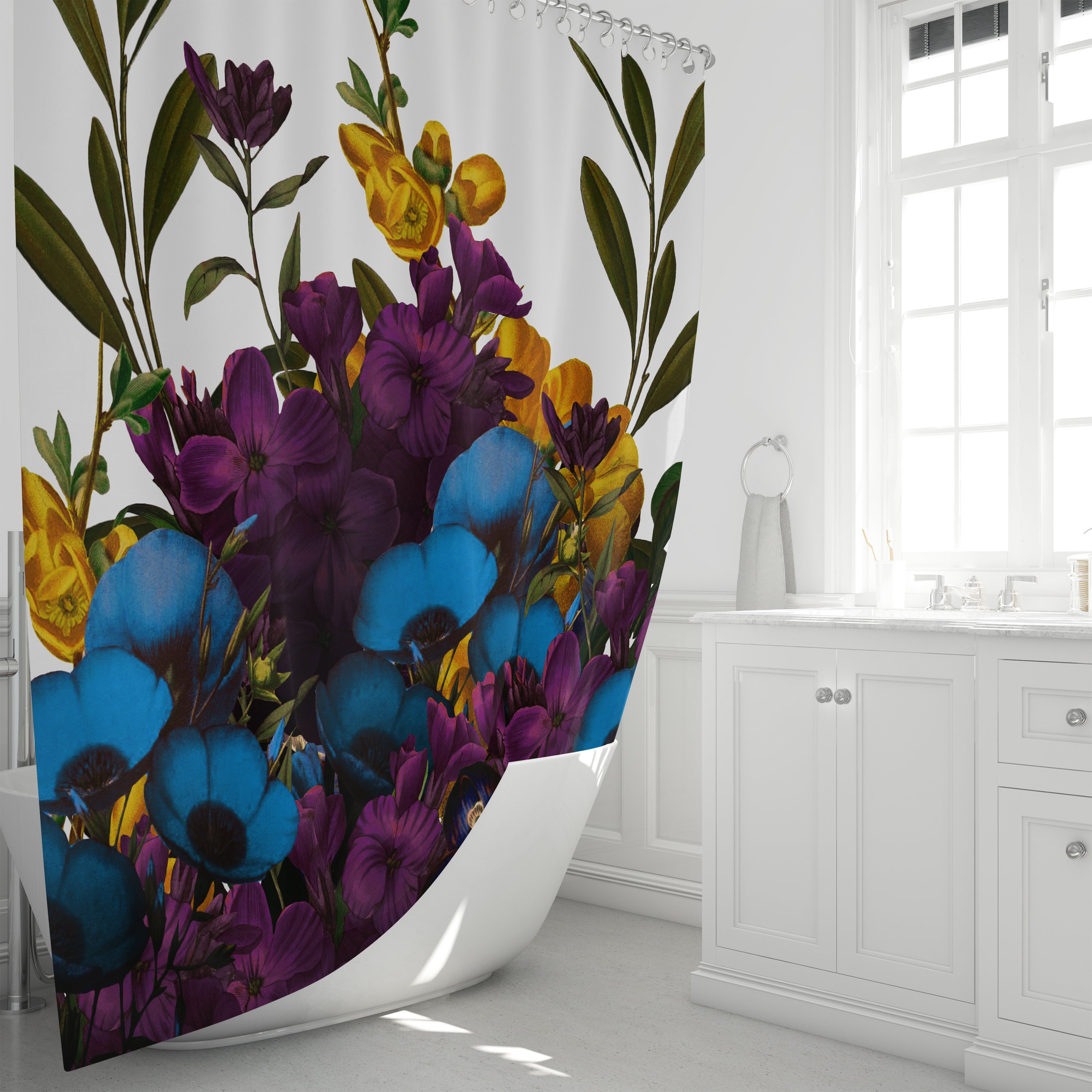 Vintage Bouquet Floral Shower Curtain Set in Different Sizes - Image 2