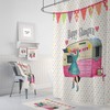 Vintage Camper Glamper Shower Curtain with Retro Bathroom Decor