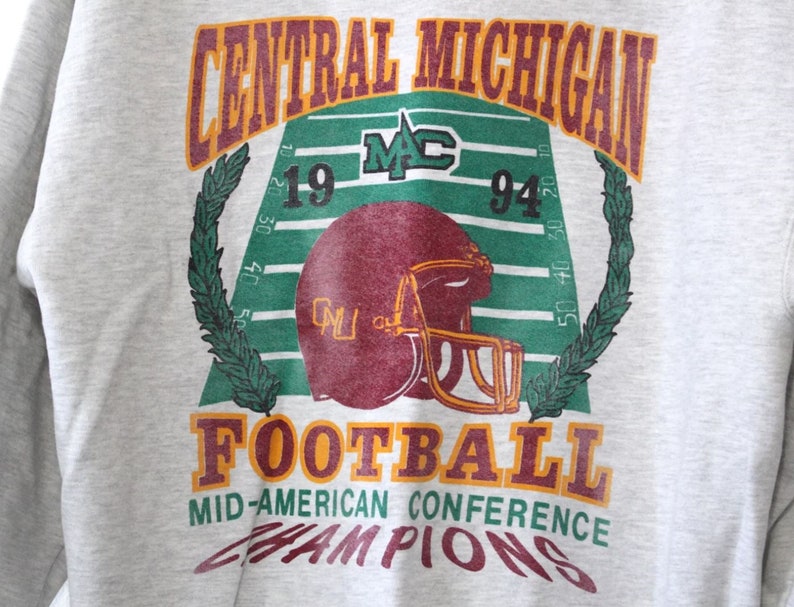 Vintage Central Michigan University Cmu Football Sweatshirt, College Shirt For Fans - Image 2
