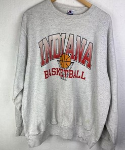 Vintage Champion Indiana Basketball Crewneck Sweatshirt, Iu Hoosiers Shirt For Ncaa Fans