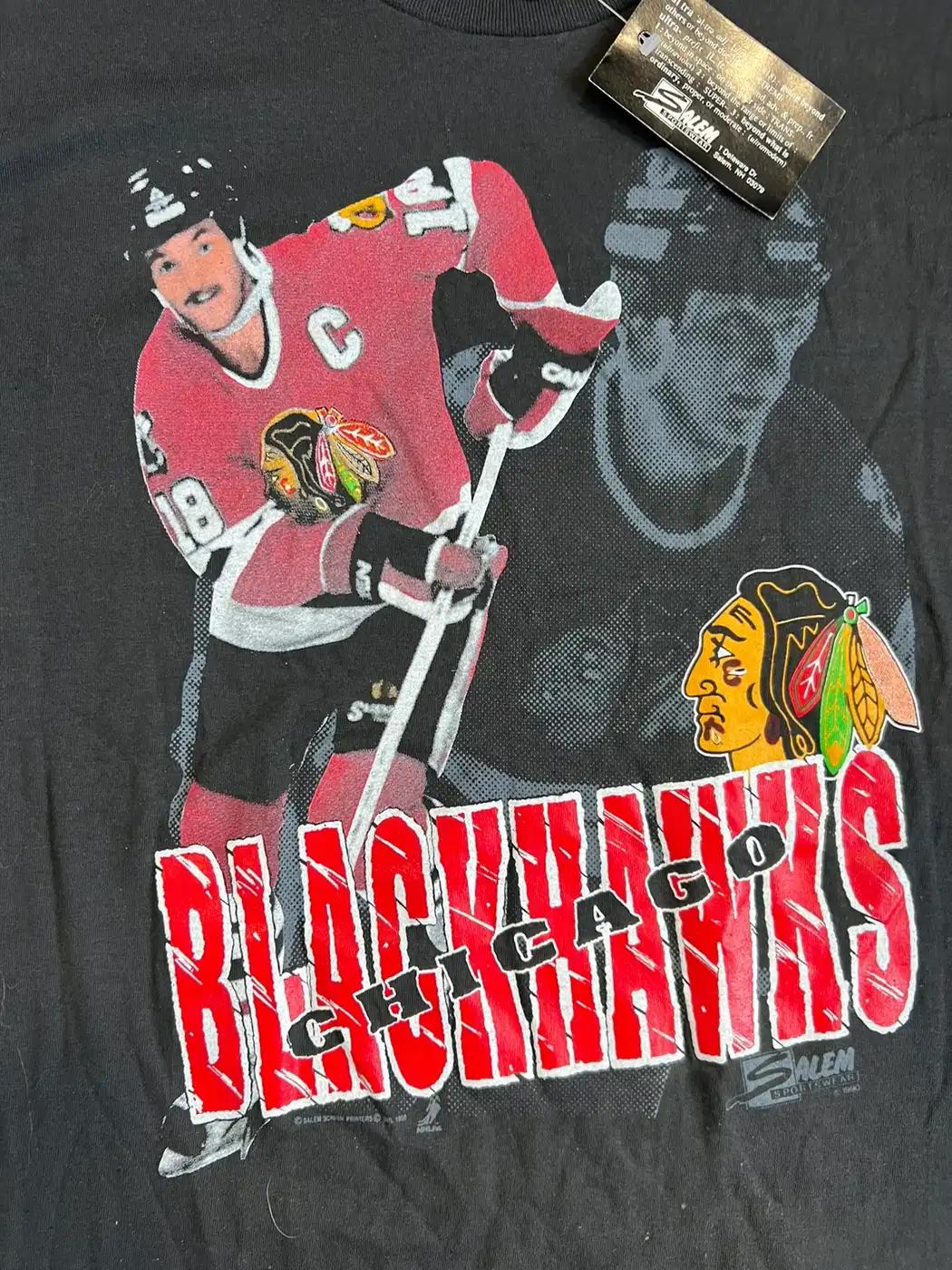 Vintage Chicago Blackhawks Shirt Sweatshirt Pullover Hoodie Reprinted - Image 2