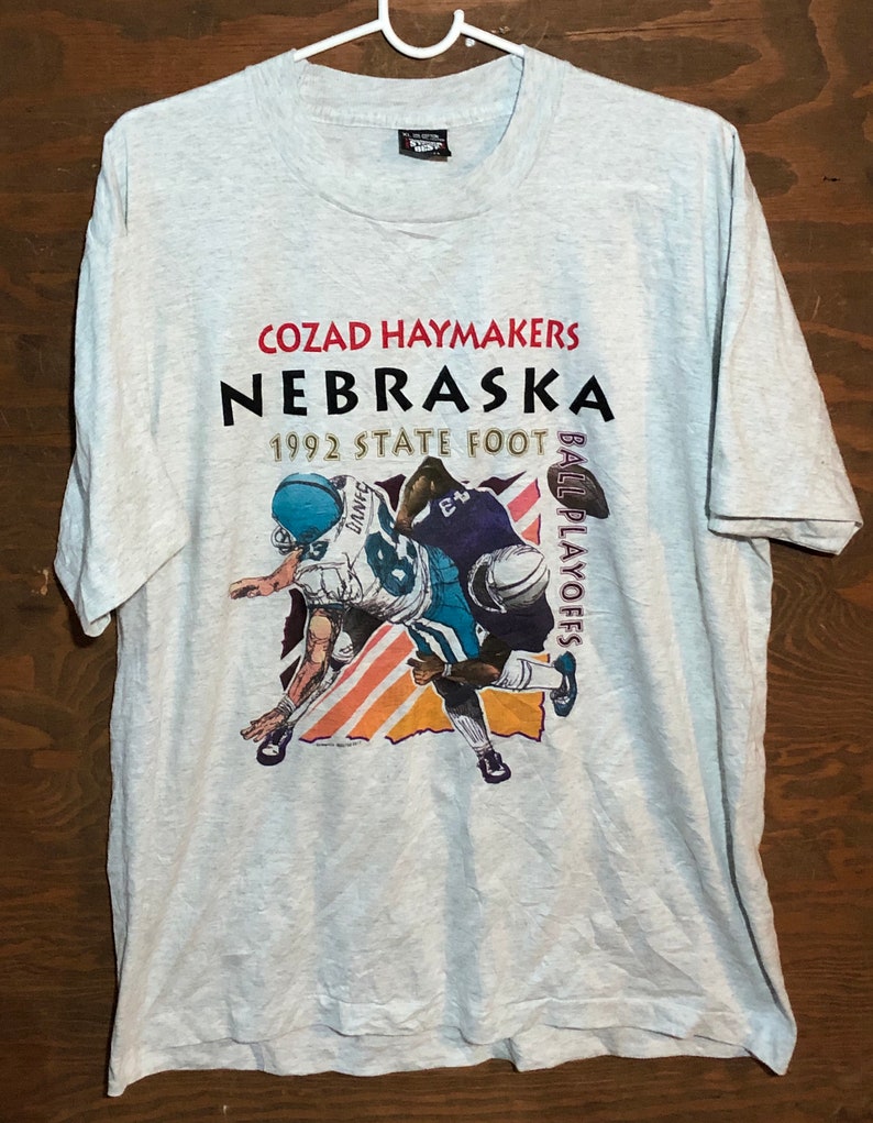 Vintage Cozad Haymakers Nebraska 1992 State Football Playoffs Tshirt