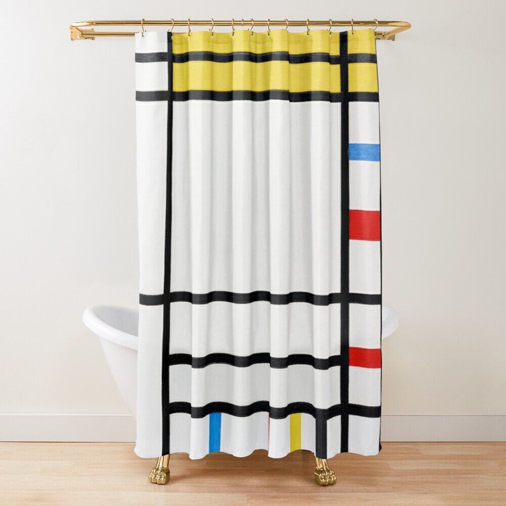 Vintage Disney Boho Abstract Sun Shower Curtain, Mid-Century and Vintage Design, Eco-Friendly Material with Hooks - Image 3