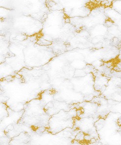 Vintage Distressed White and Gold Marble Abstract Area Rug with 70s Retro Charm for Living Room or Bedroom