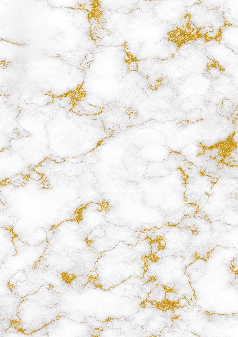 Vintage Distressed White and Gold Marble Abstract Area Rug with 70s Retro Charm for Living Room or Bedroom