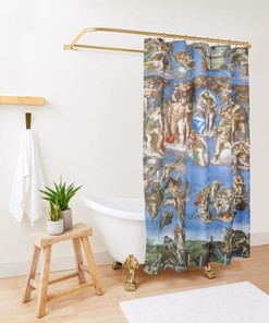 Vintage Eco-Friendly Curtain High-Quality Art Nouveau Renaissance Shower Curtain | With Hooks Included + Quotes