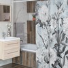 Vintage Floral Shower Curtain, Retro Bathroom Accessory, Botanical Tub Curtain