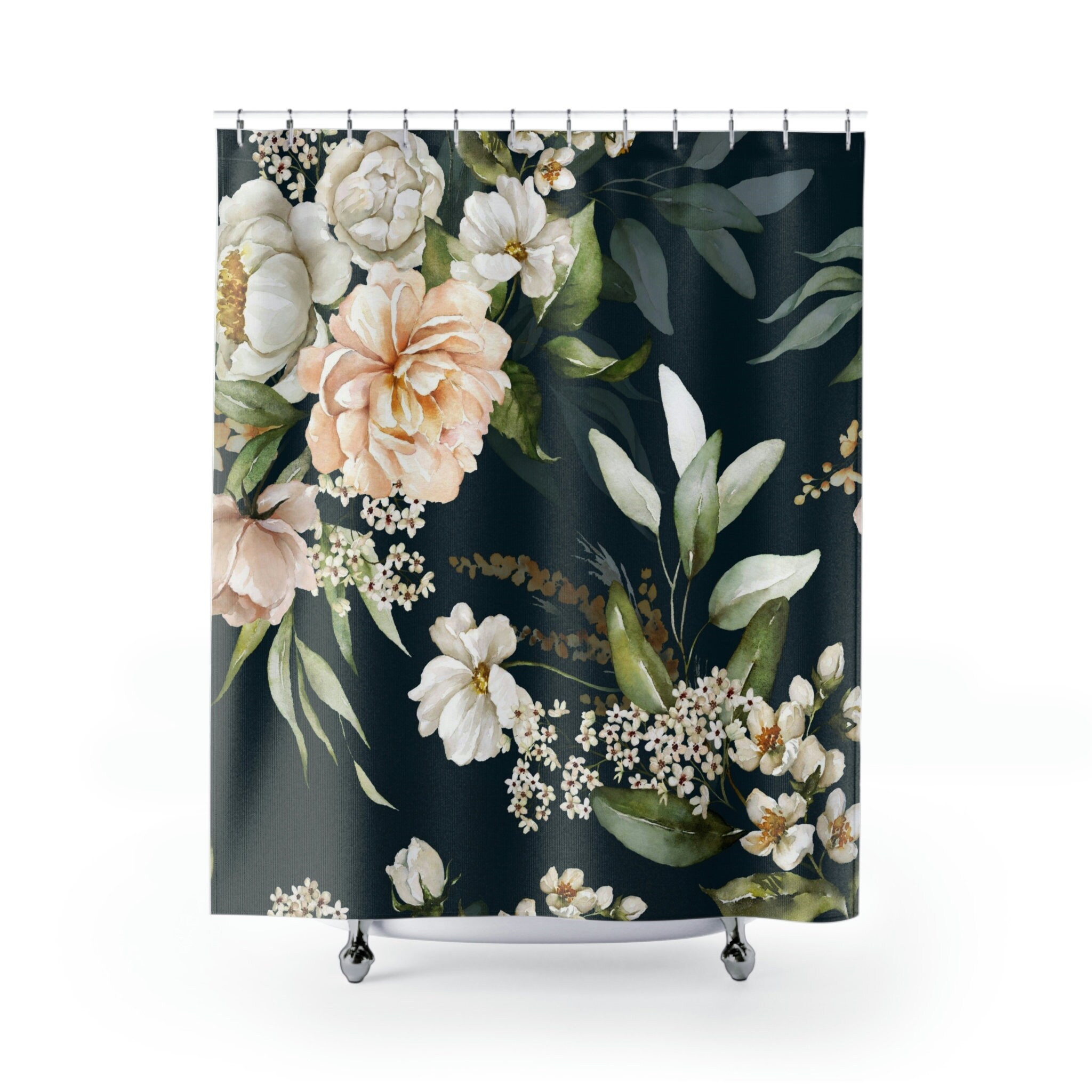 Vintage Floral Shower Curtain with Botanical and Farmhouse Vibe - Image 2