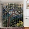 Vintage Giant Tree in the Mountain Shower Curtain, Valley Landscape Yellow Flower Green Leaves Housewarming Gift