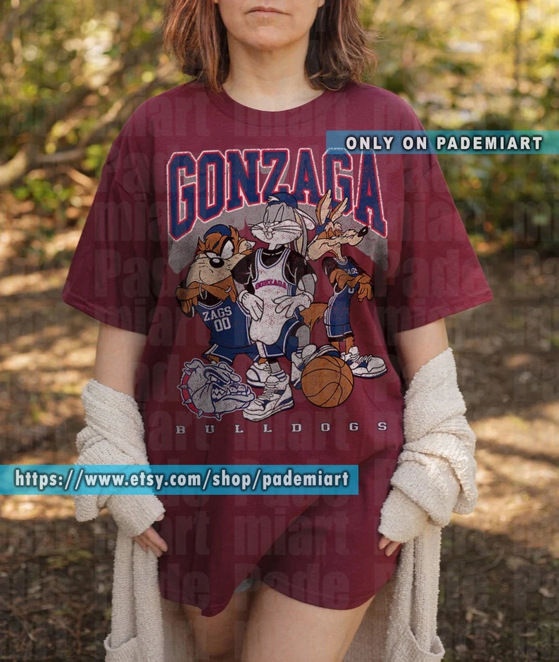 Vintage Gonzaga Bulldogs University Crewneck Sweatshirt Team Bulldogs - Image 2