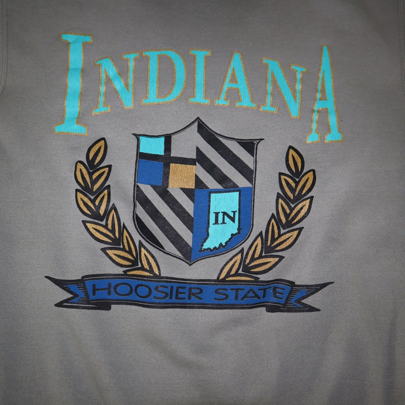 Vintage Indiana Hoosier State Pullover Sweatshirt Classic Iu Hoosiers Shirt For Ncaa Fans - Image 2