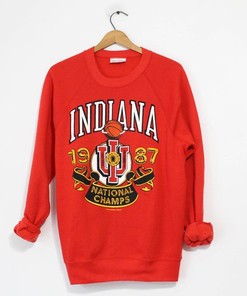 Vintage Indiana University 1987 Basketball Champions Sweatshirt, Iu Hoosiers Shirt For Ncaa Fans