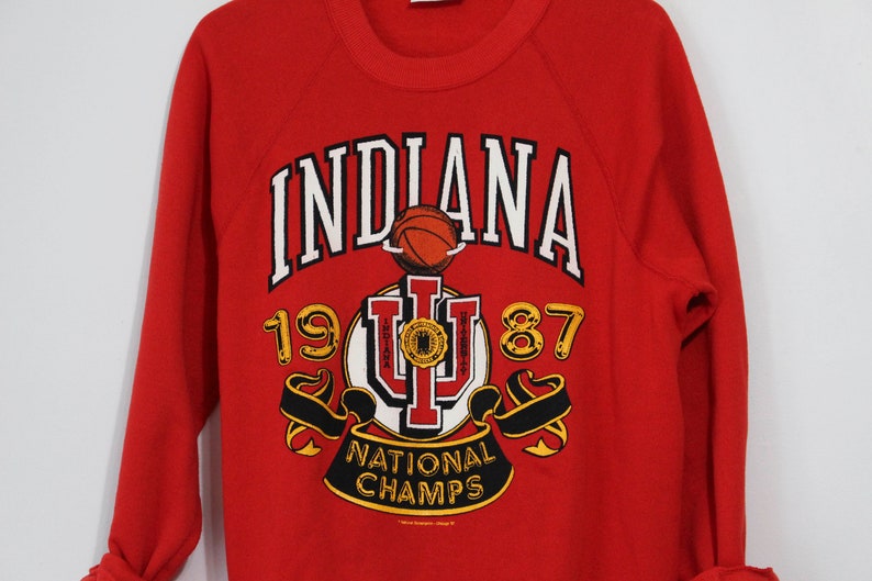 Vintage Indiana University 1987 Basketball Champions Sweatshirt, Iu Hoosiers Shirt For Ncaa Fans - Image 2