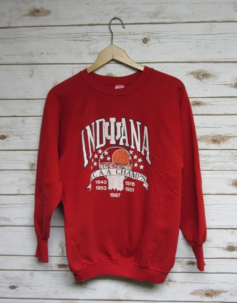 Vintage Indiana University Hoosiers Basketball Champions Sweatshirt, Indiana Hoosiers Sweater, Gift For Her, For Him
