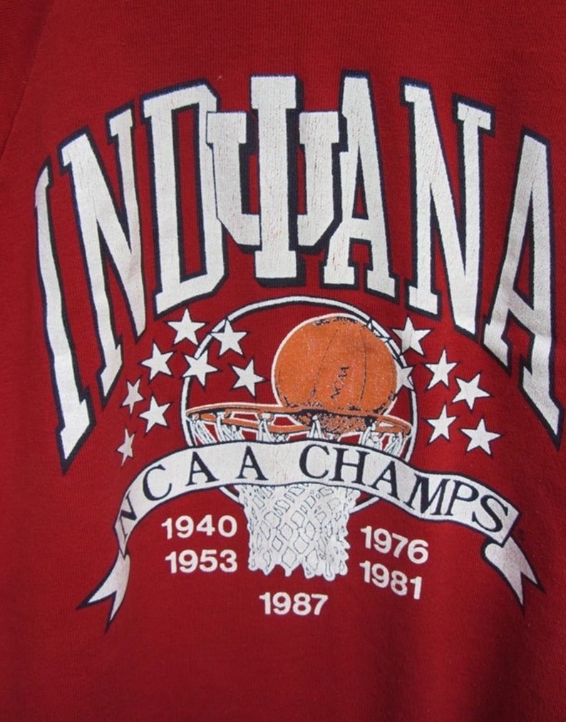 Vintage Indiana University Hoosiers Basketball Champions Sweatshirt, Indiana Hoosiers Sweater, Gift For Her, For Him - Image 2