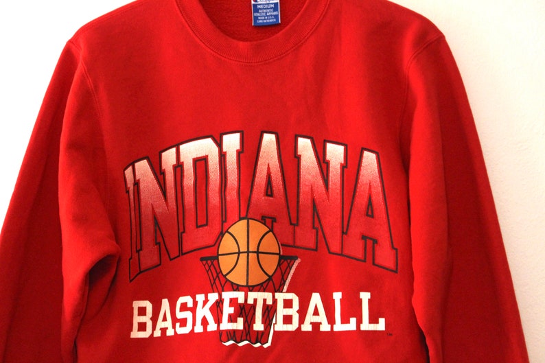 Vintage Indiana University Hoosiers Basketball Sweatshirt Medium, College Student Gift - Image 2
