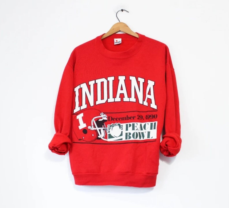 Vintage Indiana University Hoosiers Peach Bowl 1990 Sweatshirt, Indiana Hoosiers Sweater, College Student Gift