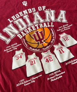 Vintage Legends Of Indiana University Basketball National Champions T Shirt Long Sleeve Full Size